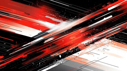 Fototapeta premium Abstract Red Speed Lines Background, Motion Blur, Design, Technology