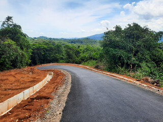 The curve road in the mountains.