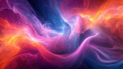 Obraz premium Abstract swirling cosmic nebula, vibrant colors, dark background, digital art, website design