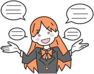 流暢に喋る女子生徒・学生