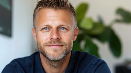 A business team discussing renewable energy projects using interactive digital dashboards in a minimalist meeting room