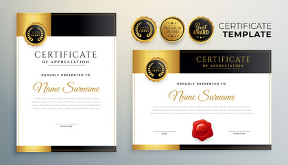 elegant multipurpose certificate of appreciation template for winner honor