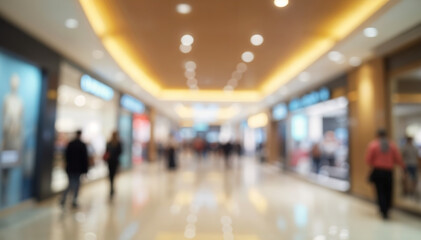 blur shopping mall interior of department 