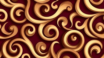 Golden Swirls Abstract Decorative Pattern Design