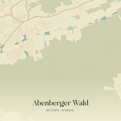 Vintage map of Abenberger Wald, Germany.