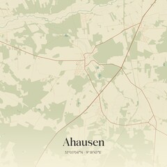 Vintage map of Ahausen, Germany.