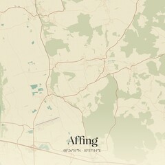 Vintage map of Affing, Germany.