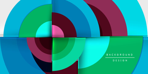 Obraz premium Circle and semi circle geometric background. Vector Illustration For Wallpaper, Banner, Background, Card, Book Illustration, landing page