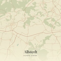 Fototapeta premium Vintage map of Allstedt, Germany.