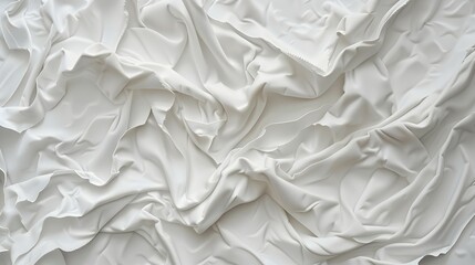 Obraz premium A close-up of crumpled white fabric, showcasing texture and softness.