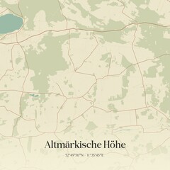 Vintage map of Altmarkische Hohe, Germany.