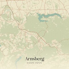 Obraz premium Vintage map of Arnsberg, Germany.