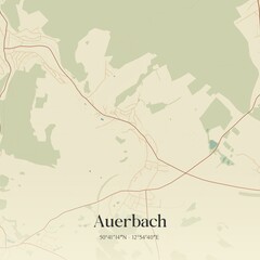 Obraz premium Vintage map of Auerbach, Germany.