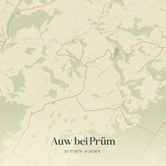 Vintage map of Auw bei Prum, Germany.