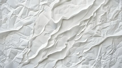 Fototapeta premium A textured, crumpled white surface creating a sense of depth and movement.