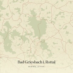 Obraz premium Vintage map of Bad Griesbach i. Rottal, Germany.