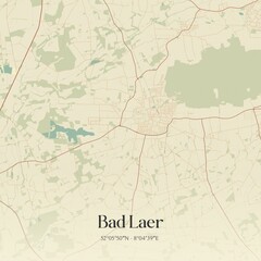 Vintage map of Bad Laer, Germany.