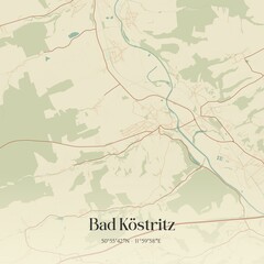 Fototapeta premium Vintage map of Bad Kostritz, Germany.