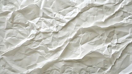 Fototapeta premium A close-up of crumpled white paper, showcasing texture and depth.