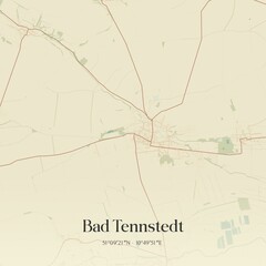 Fototapeta premium Vintage map of Bad Tennstedt, Germany.