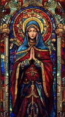 Fototapeta premium Stained Glass Virgin Mary