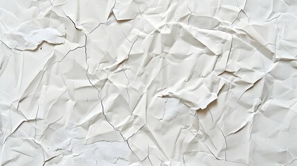 Obraz premium A close-up view of crumpled white paper texture, showcasing intricate folds and shadows.