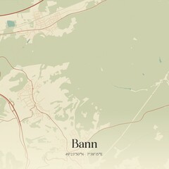 Vintage map of Bann, Germany.