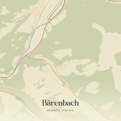 Vintage map of Barenbach, Germany.