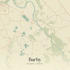 Vintage map of Barby, Germany.