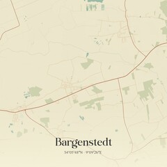 Vintage map of Bargenstedt, Germany.