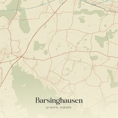 Vintage map of Barsinghausen, Germany.