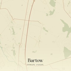 Vintage map of Bartow, Germany.