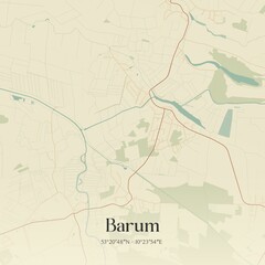 Vintage map of Barum, Germany.