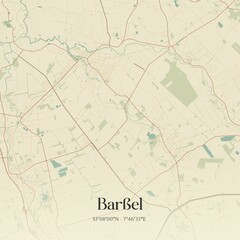 Vintage map of Barßel, Germany.