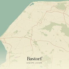 Obraz premium Vintage map of Bastorf, Germany.