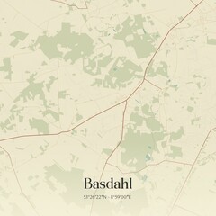 Vintage map of Basdahl, Germany.