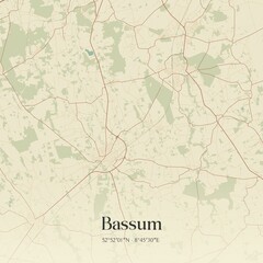 Vintage map of Bassum, Germany.