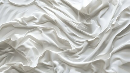 Obraz premium A close-up view of white, crumpled fabric creating a smooth, flowing texture.