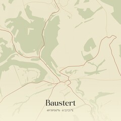 Vintage map of Baustert, Germany.
