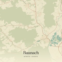 Obraz premium Vintage map of Baunach, Germany.