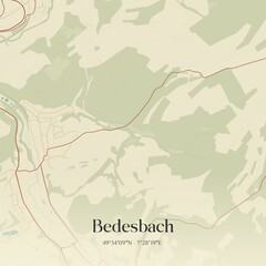 Obraz premium Vintage map of Bedesbach, Germany.