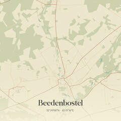 Vintage map of Beedenbostel, Germany.
