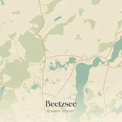 Obraz premium Vintage map of Beetzsee, Germany.