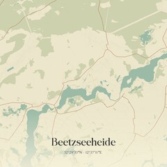 Obraz premium Vintage map of Beetzseeheide, Germany.
