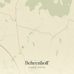 Vintage map of Behrenhoff, Germany.