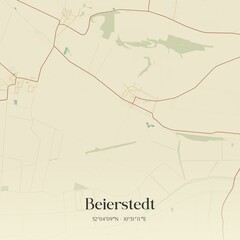 Fototapeta premium Vintage map of Beierstedt, Germany.