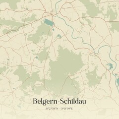 Fototapeta premium Vintage map of Belgern-Schildau, Germany.