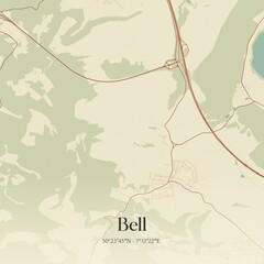 Vintage map of Bell, Germany.