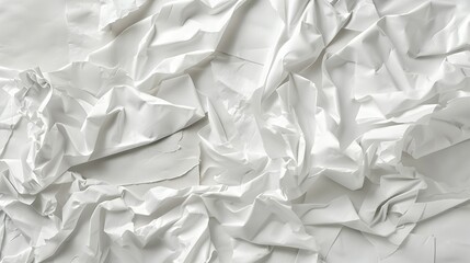 Obraz premium A close-up of crumpled white paper, showcasing texture and depth.