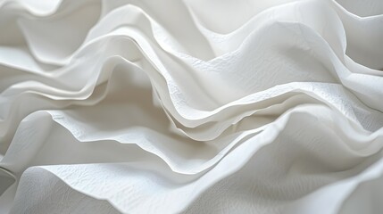 Fototapeta premium A close-up of textured white fabric, showcasing elegant folds and soft drapes.